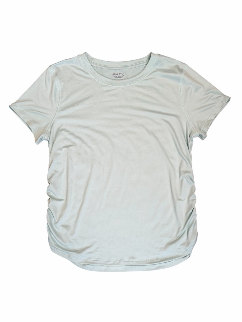 ATHLETIC WORKS Girls Light Mint Tee with Ruched Sides NWOT
